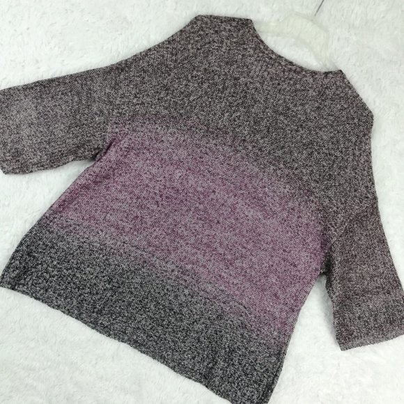 Pure Jill Women Sweater Pullover 3/4 Drop Sleeve Purple Ombre Knit Petite MP - Picture 9 of 11
